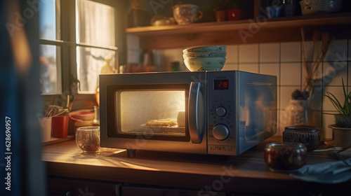 A modern microwave in the kitchen