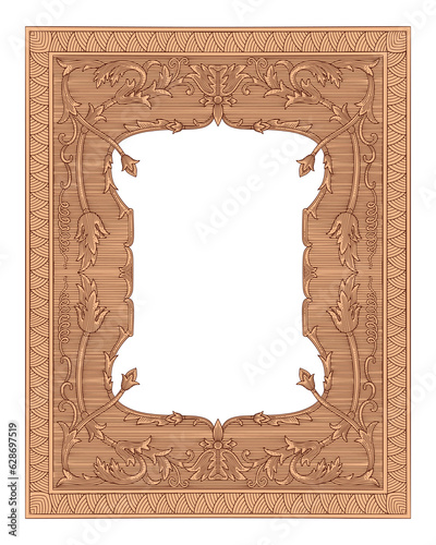  antique ornamental frame, engraving drawing style vector illustration