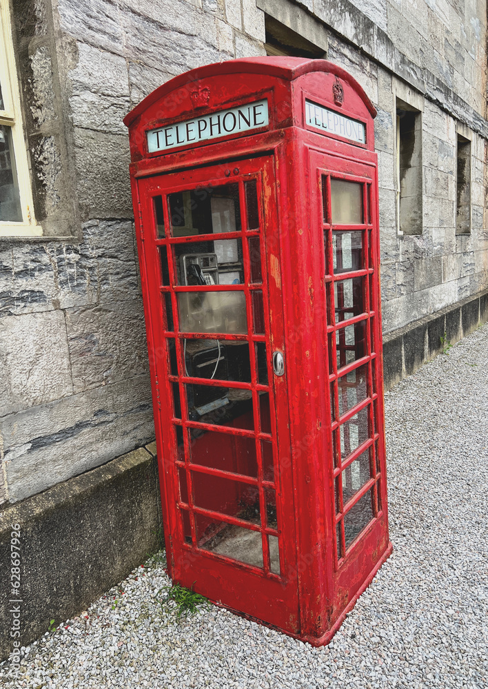 alte rote englische Telefonzelle 