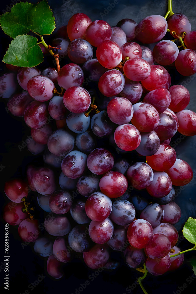 red grapes on the vine