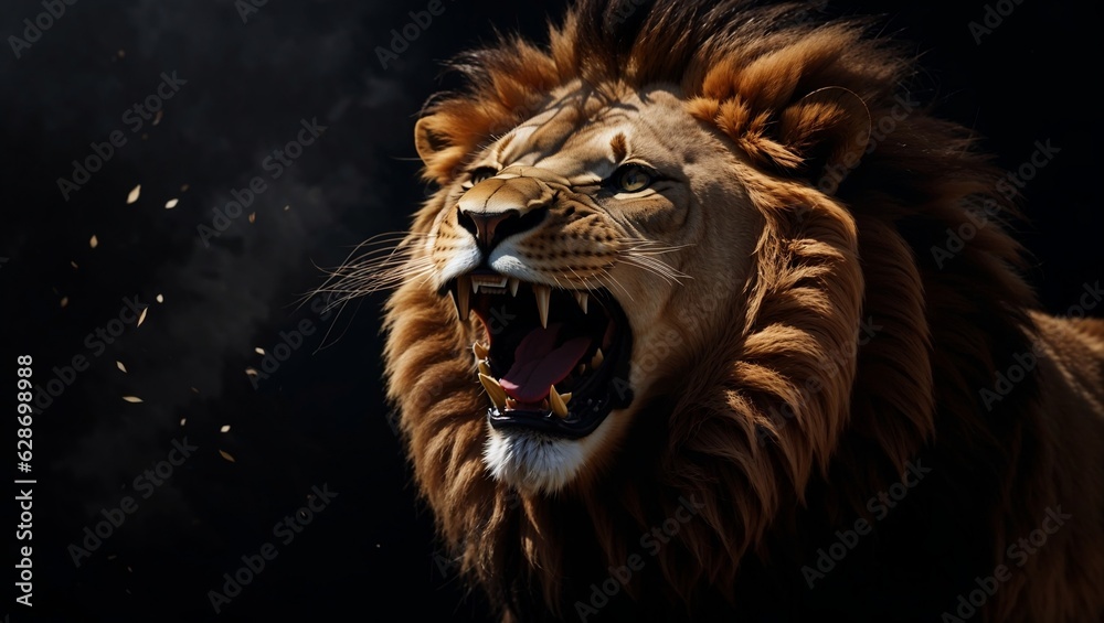 portrait of a lion illustration generative AI