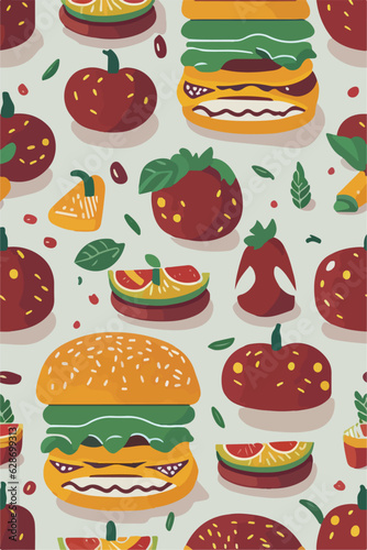 Gourmet Burger Magic, Vector Ingredients Illustration
