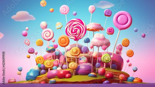Colorful candy delicious sugar snacks collection. © Artofinnovation