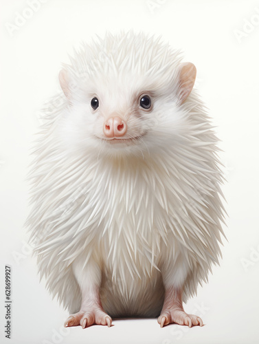 Albino hedgehog pink nose white needles © Anatoly Shapoval