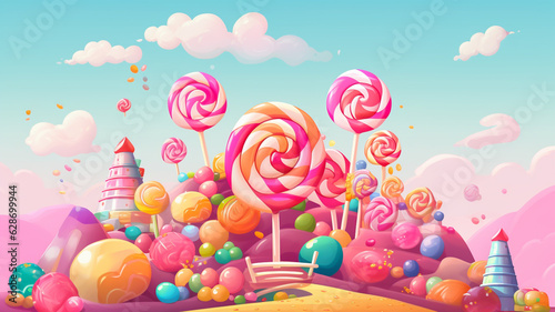 Colorful candy delicious sugar snacks collection. © Artofinnovation