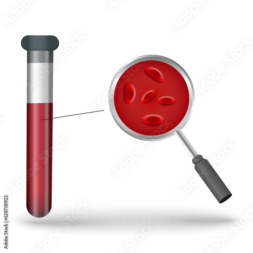 Realistic blood donor vacuum tube composition with medical equipment isolated in vector