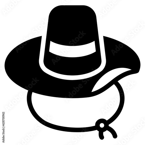  Cowboy hat, glyph icon