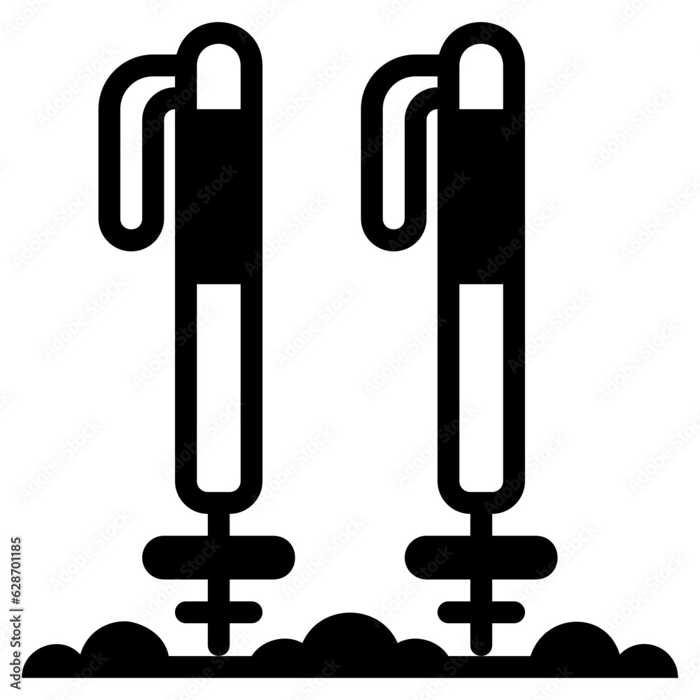 Trekking pole, glyph icon Trekking pole, glyph icon