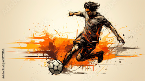 Man about to kick a football  Soccer Ball 
