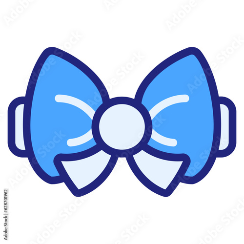  Bow tie, blue icon