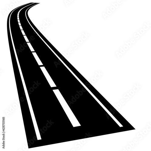 Vector winding asphalt road