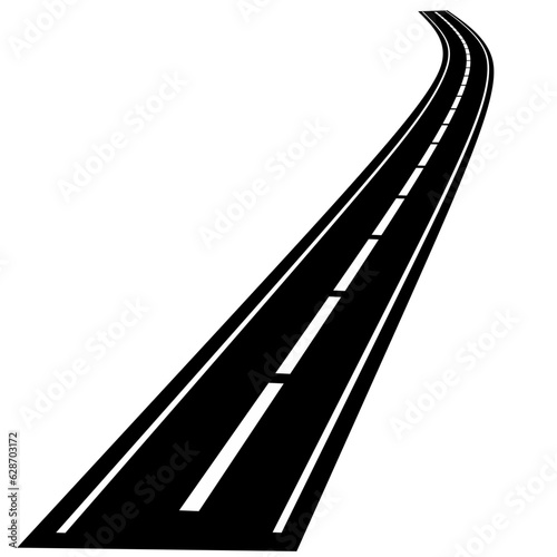 Vector winding asphalt road