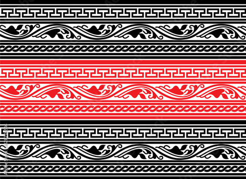 Indonesian Batik, a dyeing technique with wax applied to cloth. Development of Kawung motifs with various colors