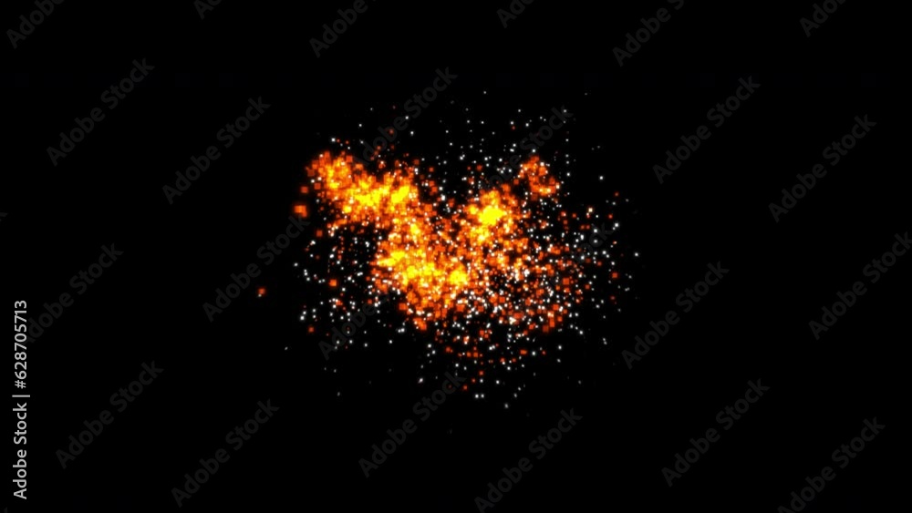 Anime styled sparks and small explosive fire burning, 4k with alpha channel for transparent background, easy to composite