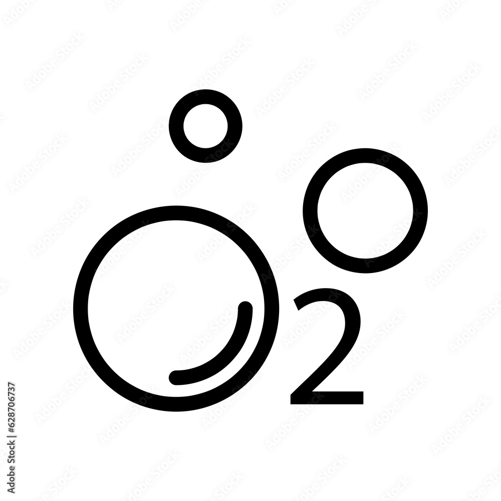 Oxygen O2 Icon, vector flat illustration on white background..eps Oxygen O2 Icon, vector flat illustration on white background..eps
