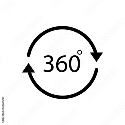 rotate 360 degrees icon flat trendy style illustration on white background..eps