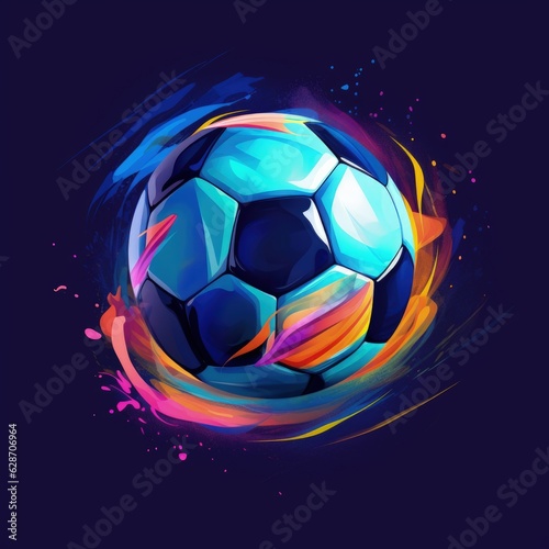 realistic soccer ball. Generative AI
