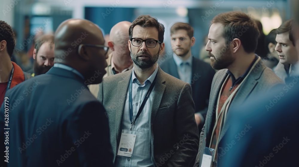 Businessmen discussing at a conference Businessmen discussing at a conference