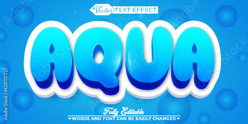 Cartoon Aqua Vector Editable Text Effect Template