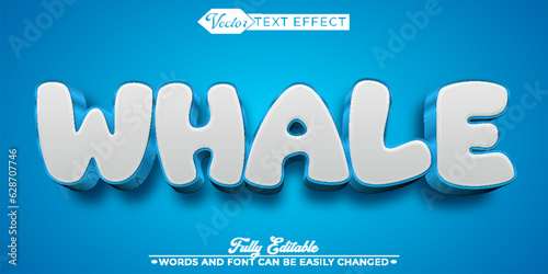 Cartoon Whale Editable Text Effect Template