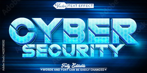 Shiny Cyber Security Vector Editable Text Effect Template