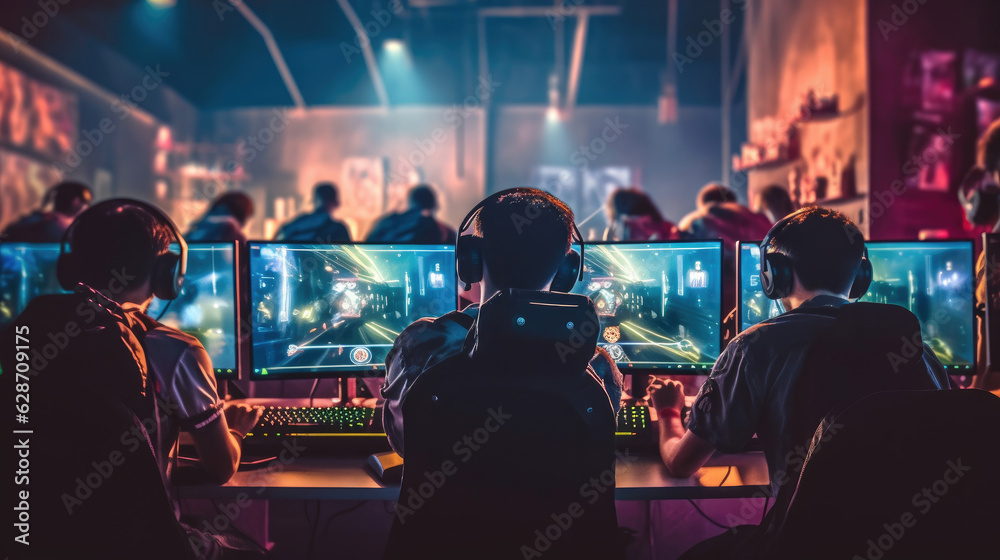 A young gamer competing in an esports tournament A young gamer competing in an esports tournament