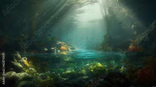 Underwater scenes  illustration
