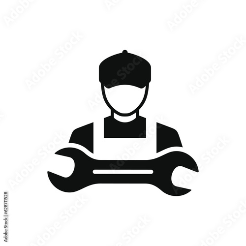 Mechanic icon isolated on white background. Worker engineer icon