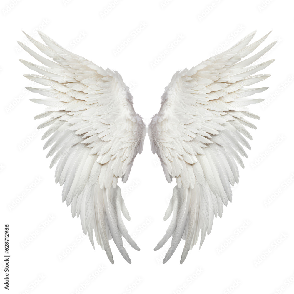 angel wings isolated on transparent background cutout