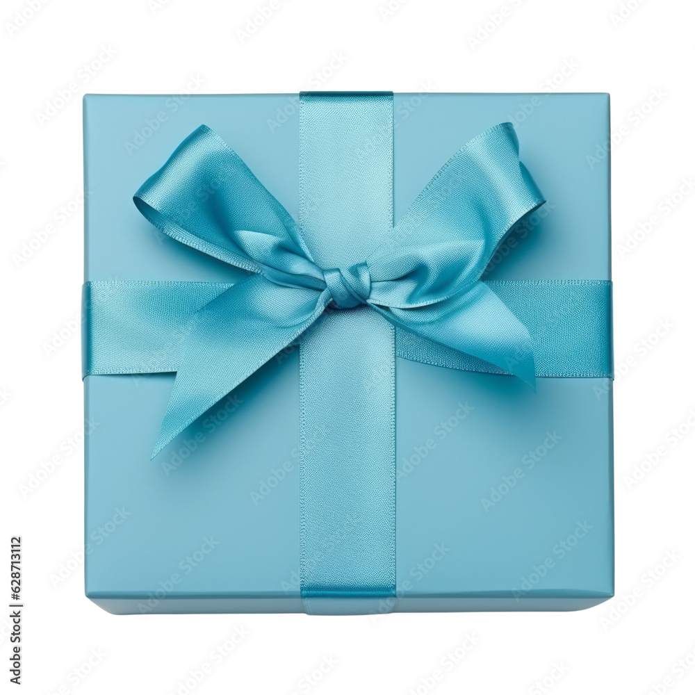 blue gift box isolated on transparent background cutout blue gift box isolated on transparent background cutout