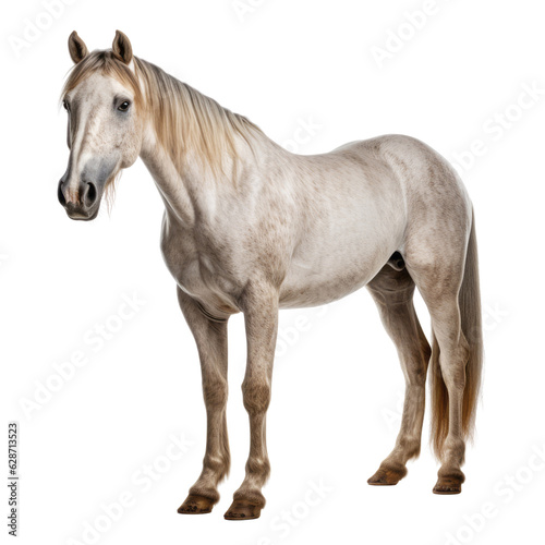 white horse isolated on transparent background cutout