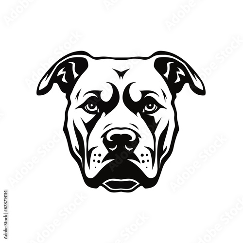 Vector logo of pitbull  minimalistic  black and white