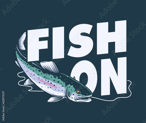 trout fishing logo symbol design