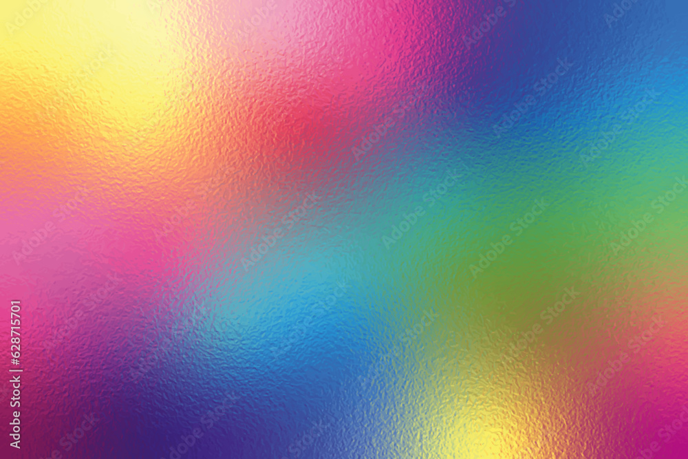 Saturate rainbow foil texture with glass effect, vector surface background for print artwork.