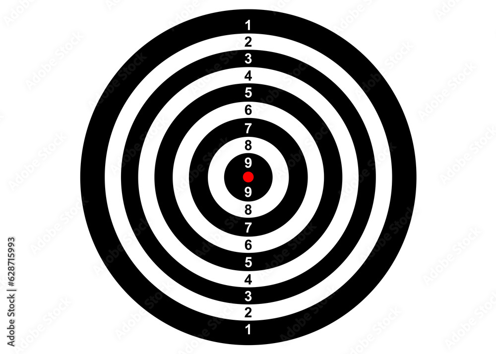 Dart Board Isolated on transparent background, shooting range target for practice challenging. business goals achieve concept image artwork illustration
