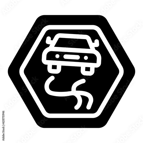 slippery road Solid icon