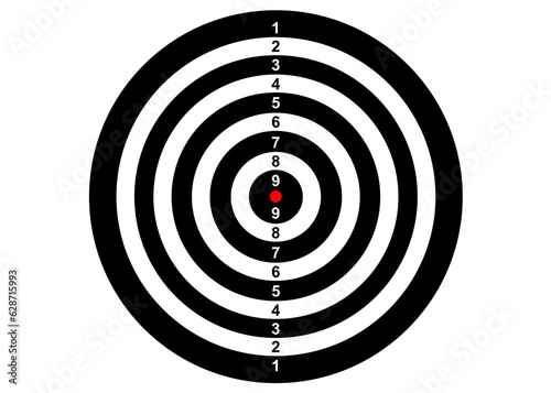 Dart Board Isolated on transparent background, shooting range target for practice challenging. business goals achieve concept image artwork illustration
