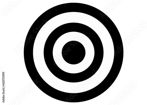 Black archery shooting range target for practice isolated on a transparent background image artwork illustration icon.