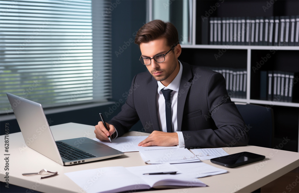 an accountant, auditor, or financial analyst in an office setting an accountant, auditor, or financial analyst in an office setting