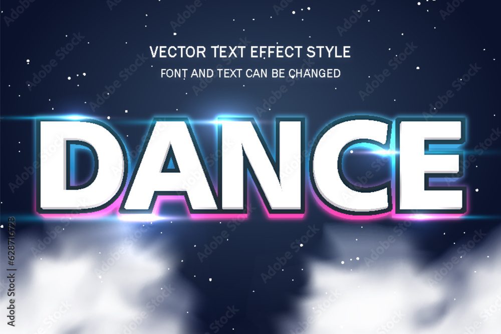 dance party night music theme typography editable text effect style templates design background