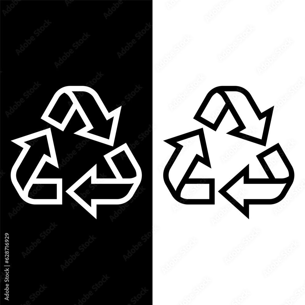 Obraz premium black and white recycle icon