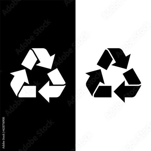 black and white recycle icon
