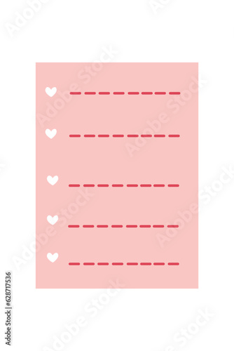 Valentine's Day Planner Sticker Illustration. Weekly planner with cute illustration terracotta theme graphic for journaling, sticker, and scrapbook.