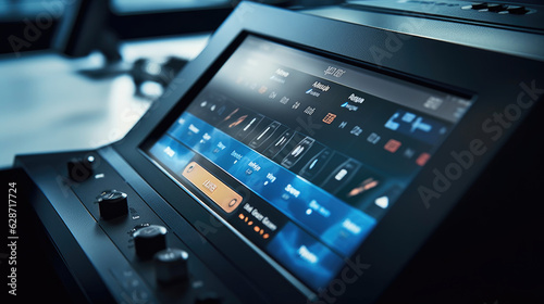 Close-up image of the photocopier's control panel and display digital, with buttons and digital interfaces ready to assist users in their copying needs © didiksaputra