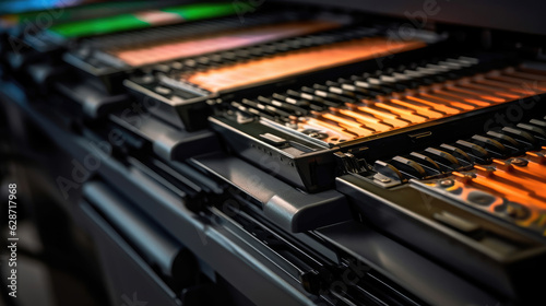 Close-up image of the photocopier's control panel and display digital, with buttons and digital interfaces ready to assist users in their copying needs