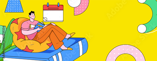 Education learning people flat vector concept hand drawn illustration
