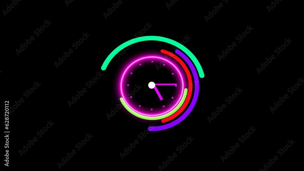 3D circle animation on always rotating clock animation 3D circle animation on always rotating clock animation