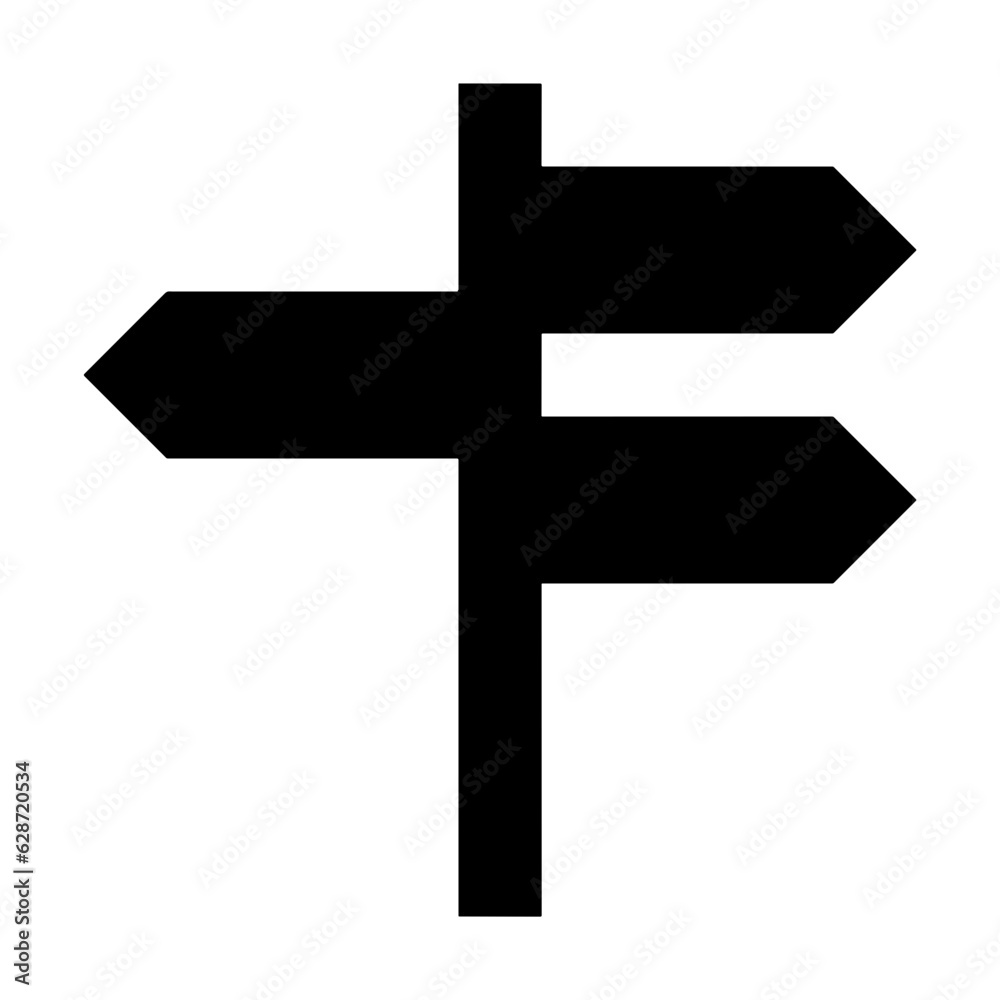 Signpost direction icon symbol vector image. Illustration of the arrow information signboard guide destination design image