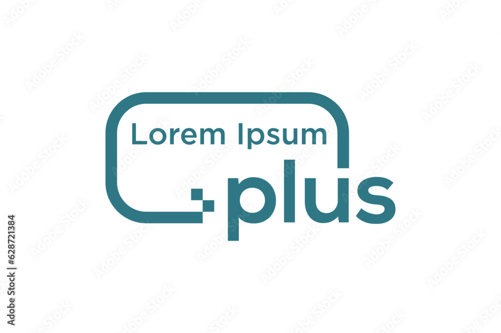 Rounded border frame logo design plus cross icon symbol Rounded border frame logo design plus cross icon symbol