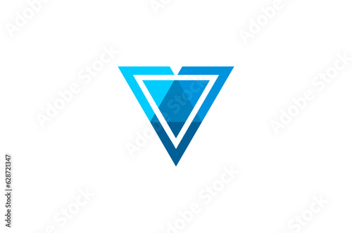 Free Download Triangle V initial logo design mosaic geometric icon symbol  - GFXLoad